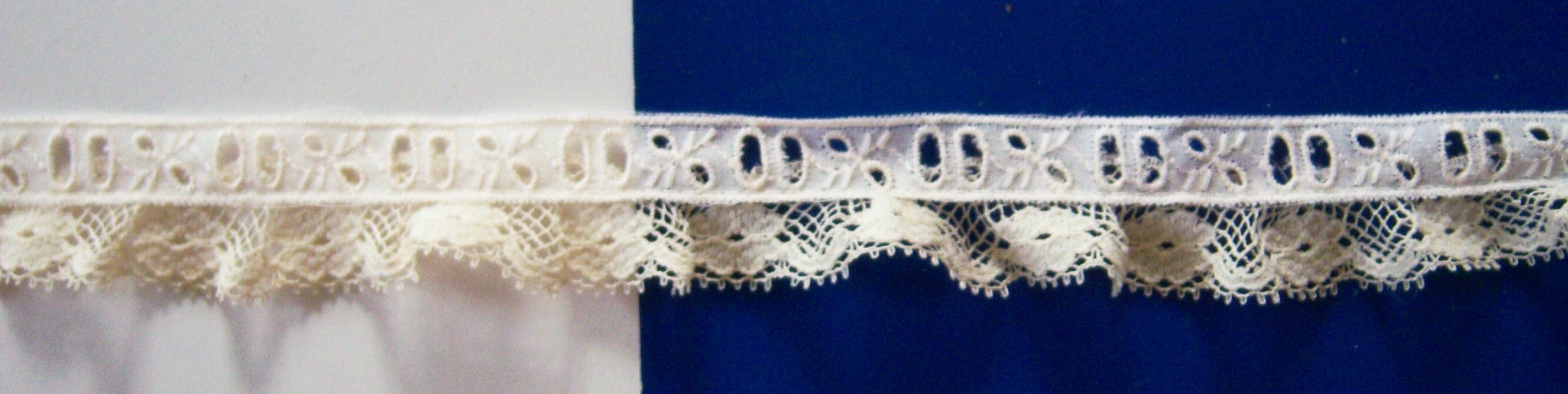 Lt Ivory/Ecru 1 1/8" Gathered Lace