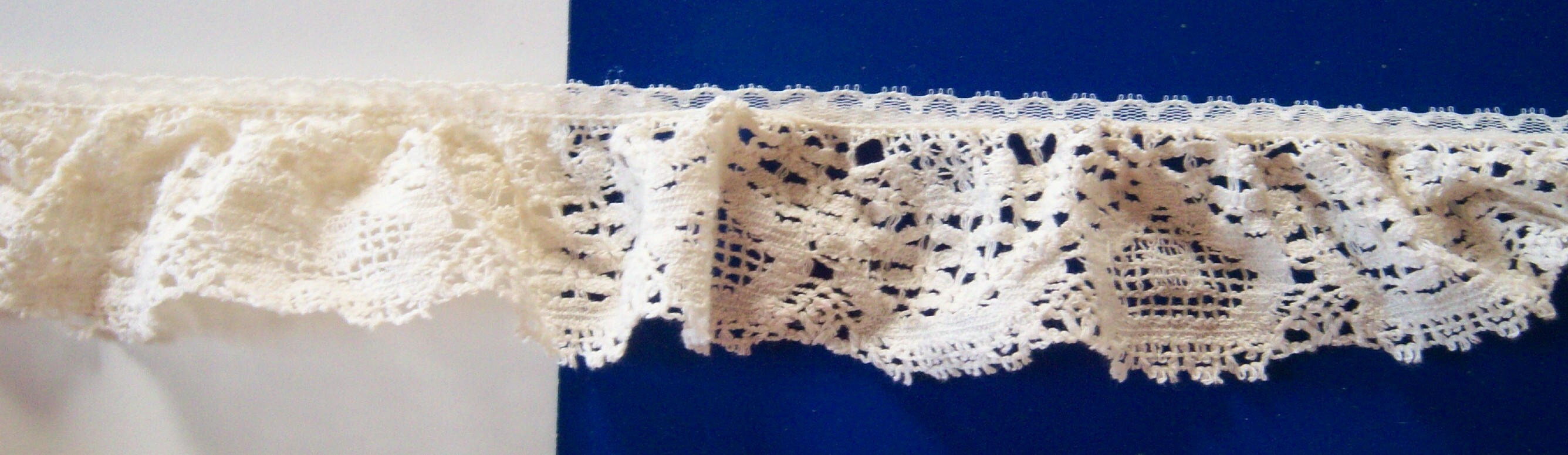 Ivory Cluny 2 1/4" Gathered Lace