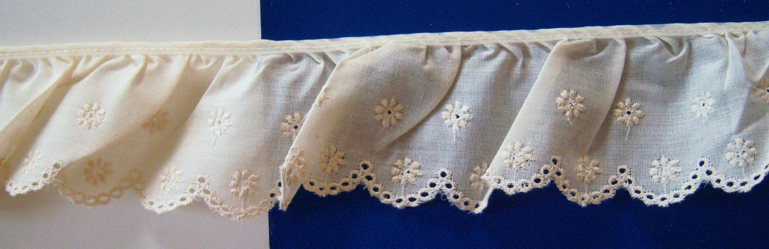 Ivory 2 5/8" Gathered Eyelet