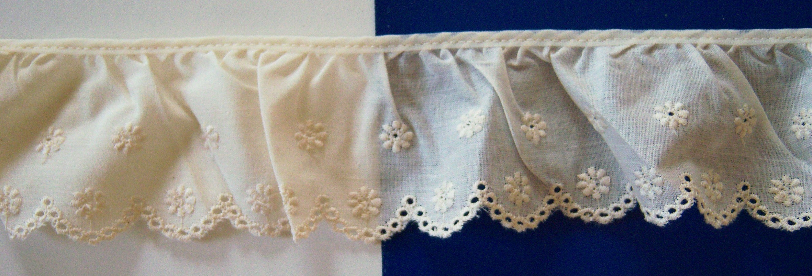 Ivory 2 5/8" Gathered Eyelet