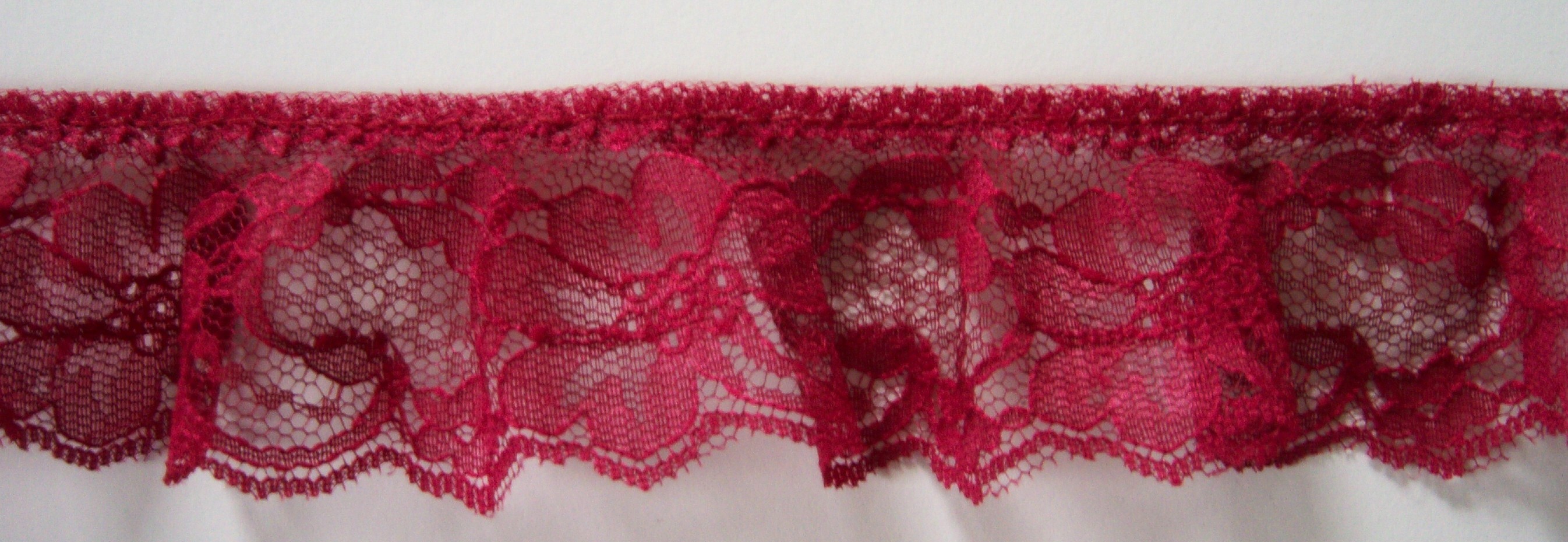 Wine 1 7/8" Gathered Lace