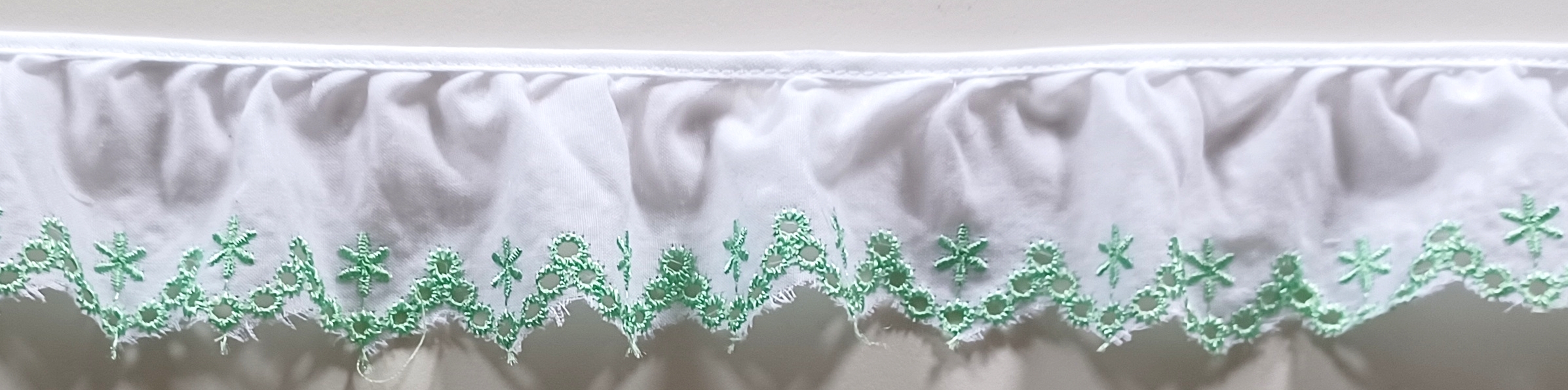 White/Mint 1 3/4" Eyelet Lace