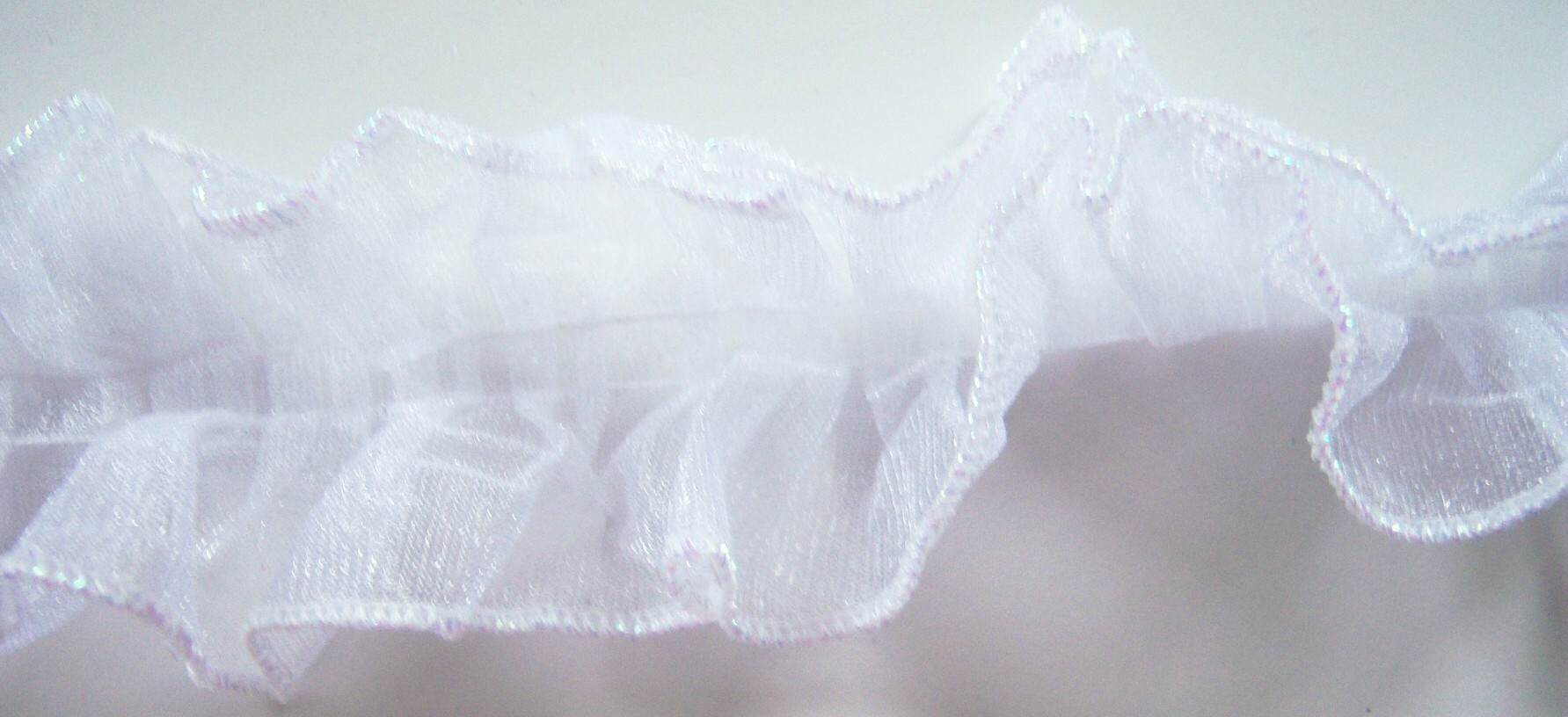 White/Iridescent Ruffled Organza