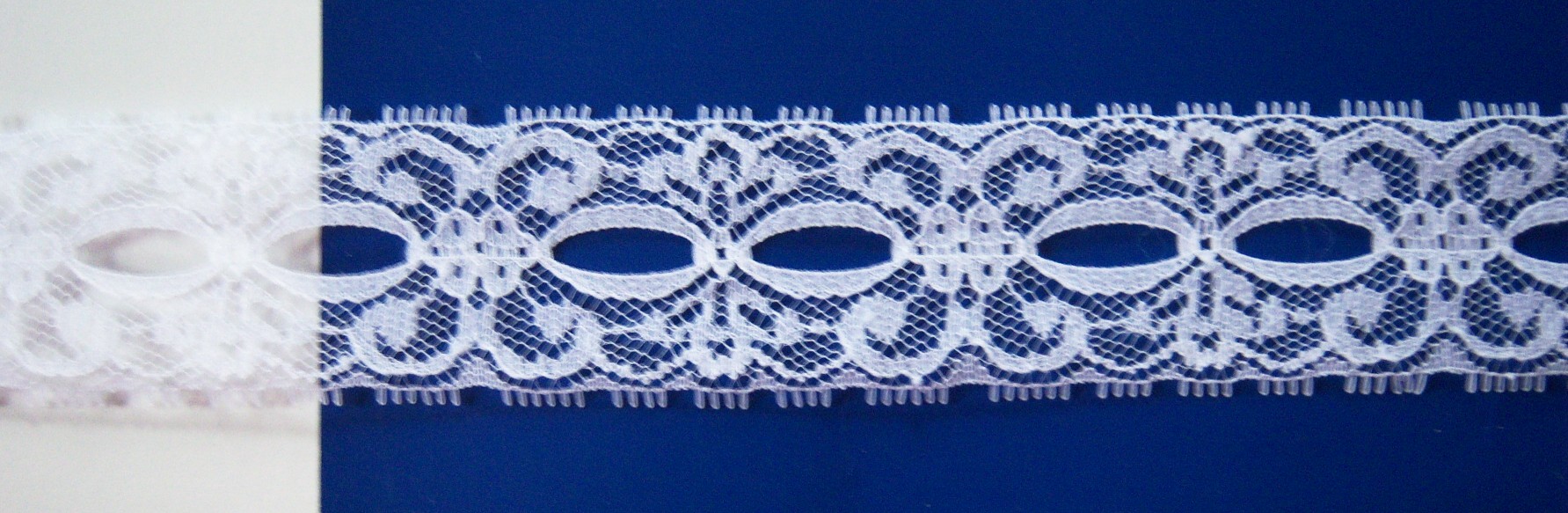 White Entredeaux  1 1/2" Nylon Lace