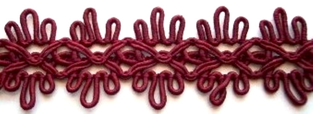 Wine Scroll 1" Open Braid