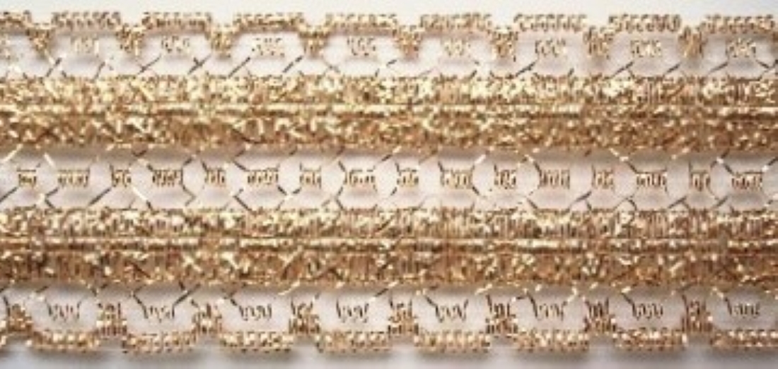 Gold Metallic 2" Mesh Trim