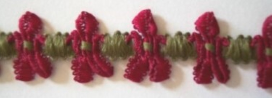 Wine/Moss Rococo 5/8" Braid