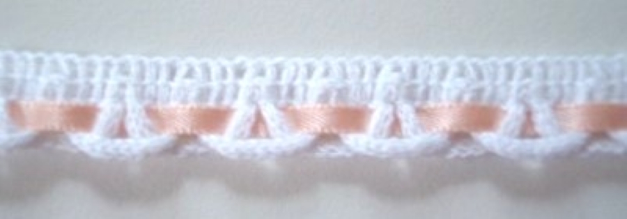 White Cluny/Peach 7/16" Loop Braid