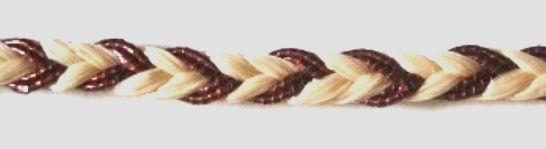 Beige/Bronze 1/4" Braided Trim