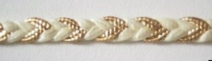 Ecru/Gold 1/4" Braided