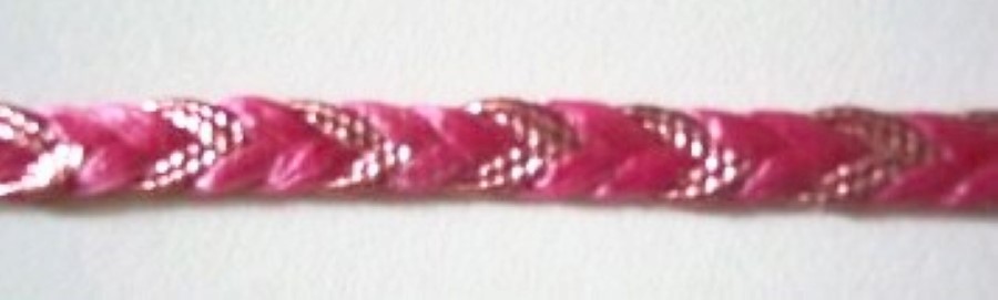 Hot Pink/Pink Metallic 1/4" Braided