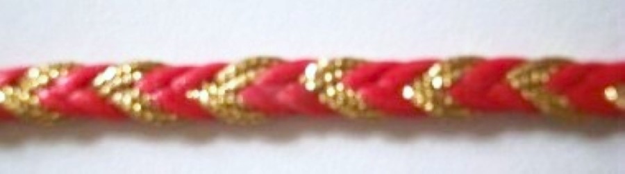 Red/Gold 1/4" Braided Trim