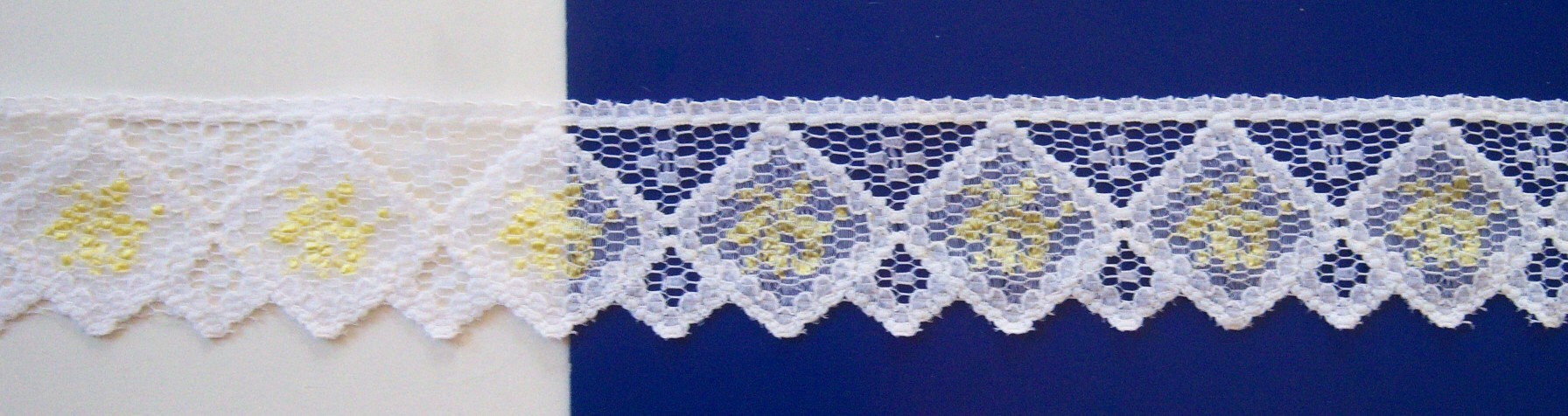 White/Maize 1 5/8" Nylon Lace