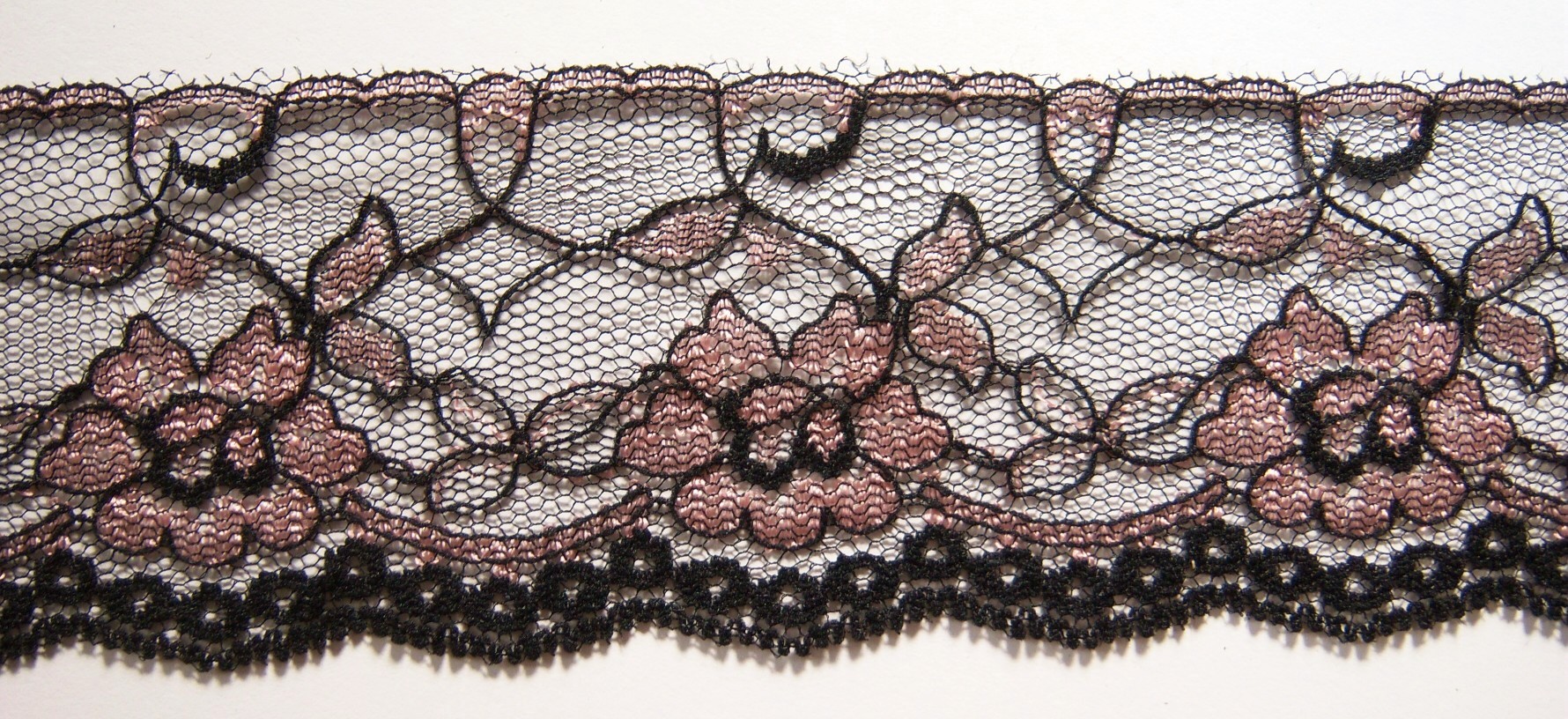 Black/Peach 2 5/8" Nylon Lace