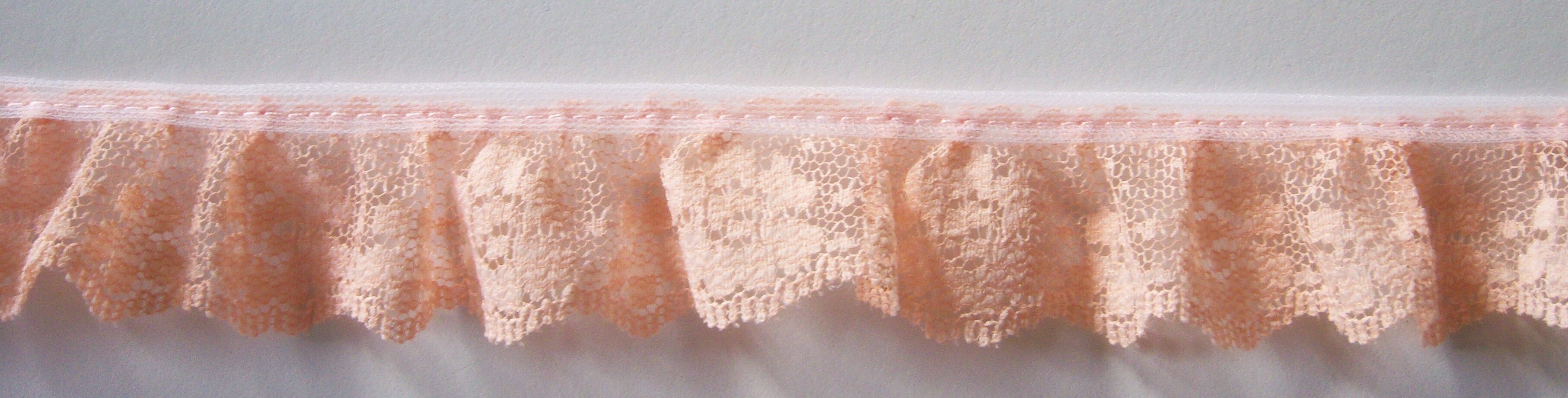 Peach 1" Ruffled Eyelet Lace