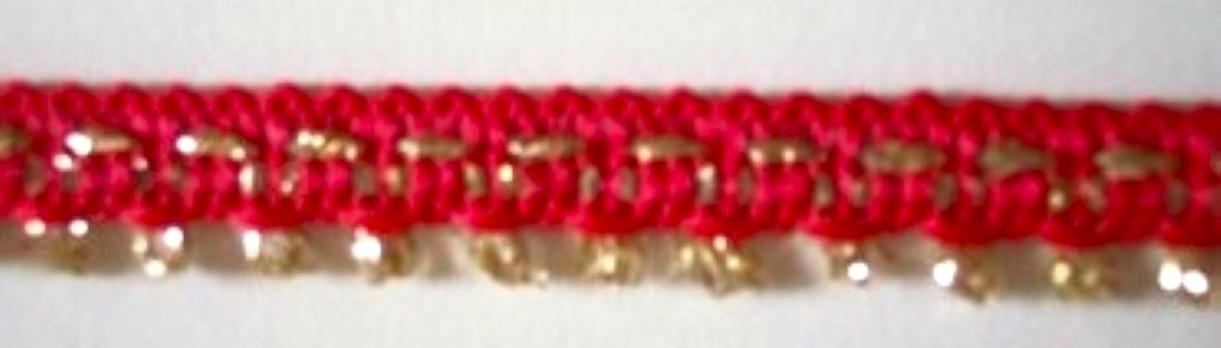 Red/Gold Loops 7/16" Trim