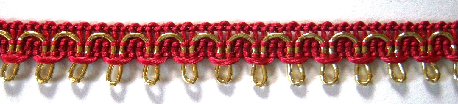 Wine/Gold Loops 7/16" Trim