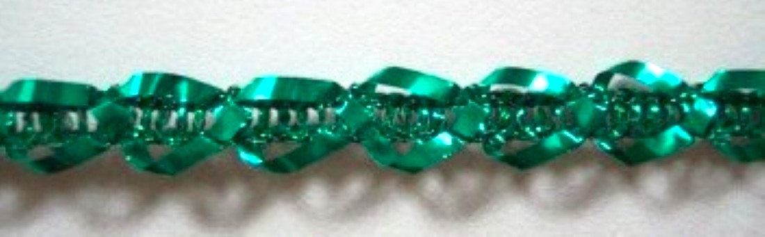 Green Metallic 1/4" Braided Mylar