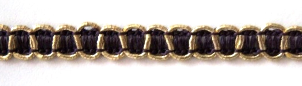 Gold/Plum 3/16" Woven Trim