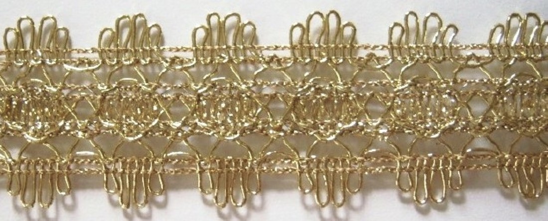 Shiny Gold Metallic 1 1/2" Scroll Braid