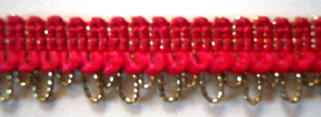 Red/Gold 9/16" Metallic Loops