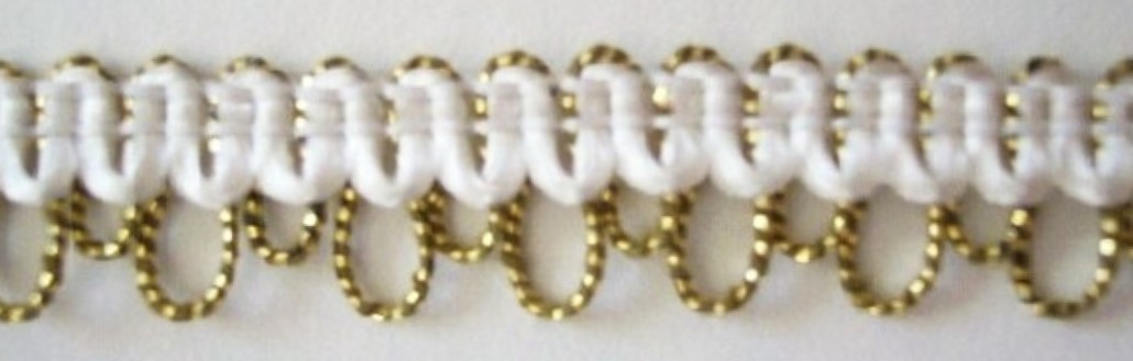 White/Antique Gold 7/16" Trim