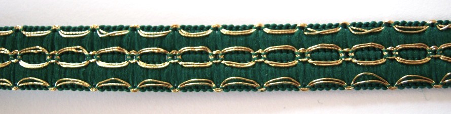 Green Nylon/Gold 9/16" Metallic Braid