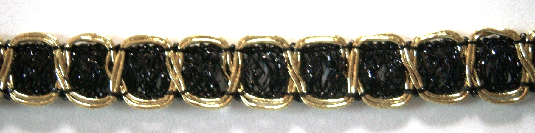 Black Woven/Gold 1/2" Trim