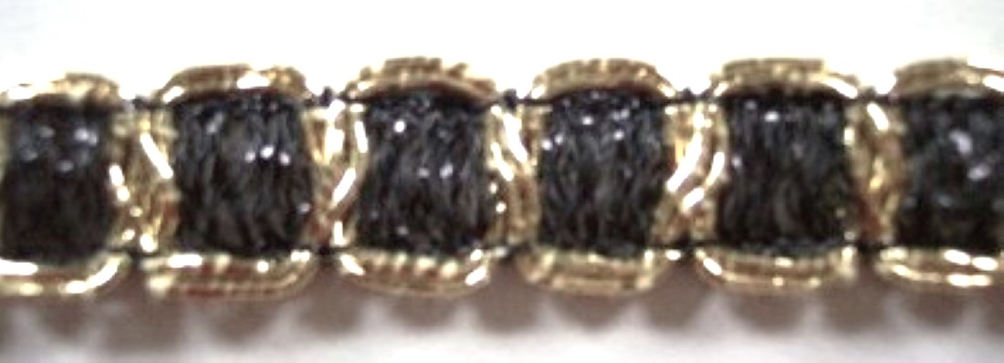 Gunmetal Woven/Gold 1/2" Trim