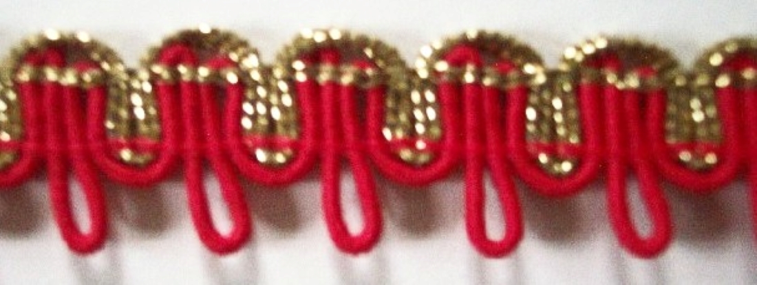 Gold Metallic/Red Polypro 5/8" Loops