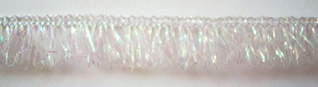 White Iridescent 5/8" Mylar Metallic Fringe