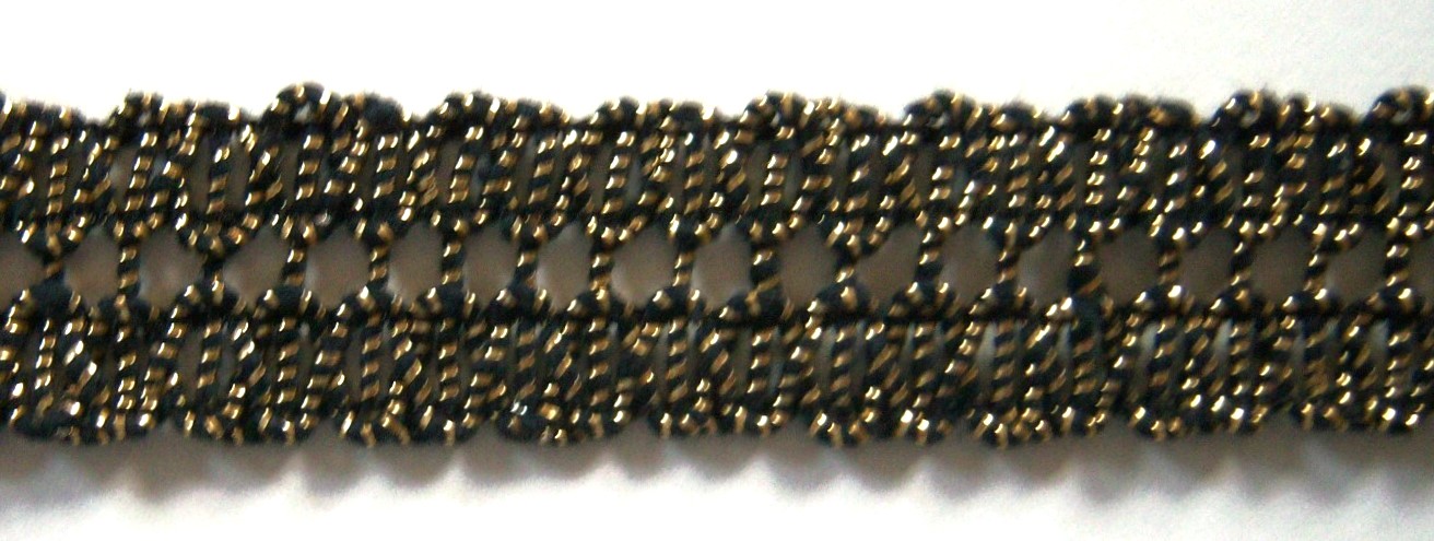 Black/Gold 3/4" Braid Trim