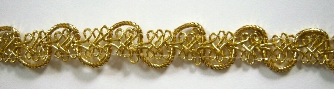 Gold 18kt Color 5/8" Metallic Braid