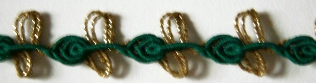 Pine Rosebraid/Gold 11/16" Loops