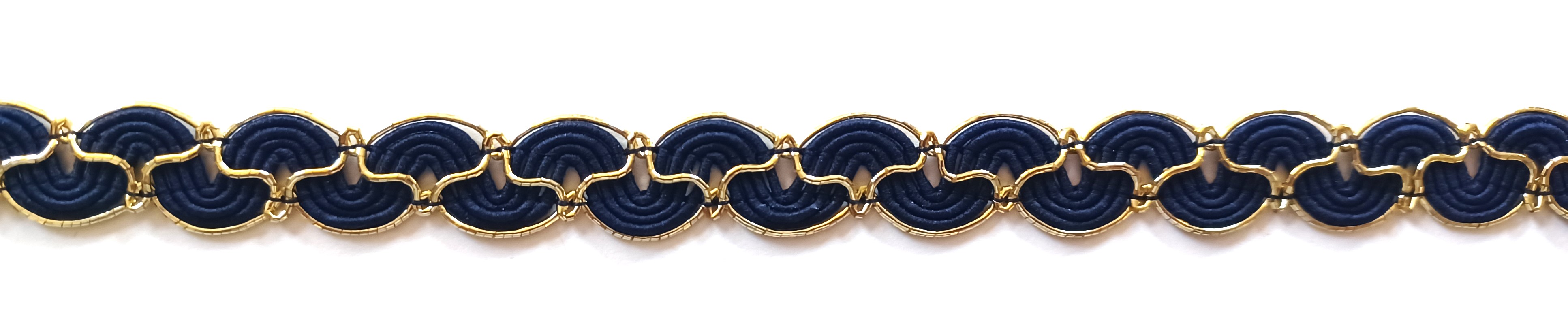 Navy/Gold 7/16" Wavy Polypro