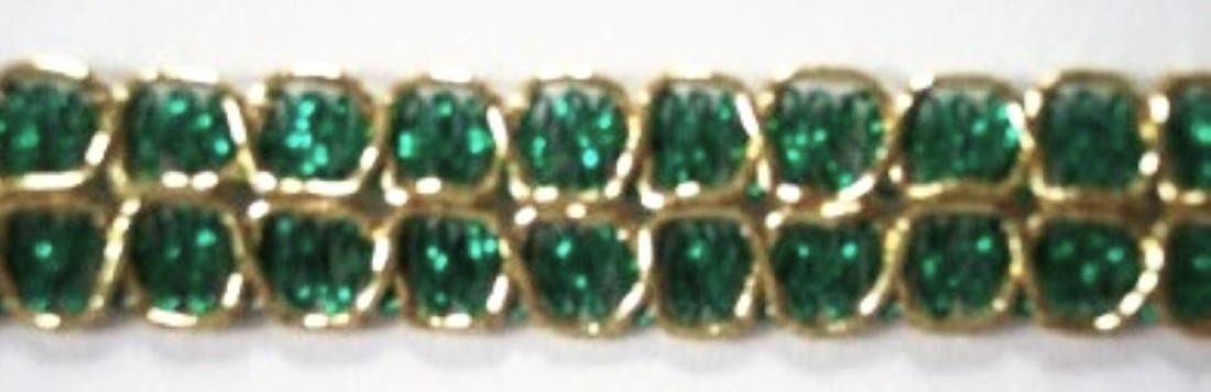 Emerald Sparkle/Gold 5/8" Metallic