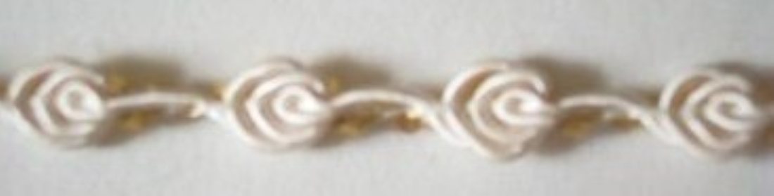 Ivory/Gold 1/4" Rosebraid