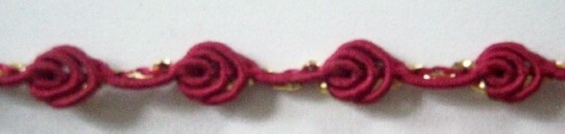 Ruby/Gold 1/4" Rosebraid