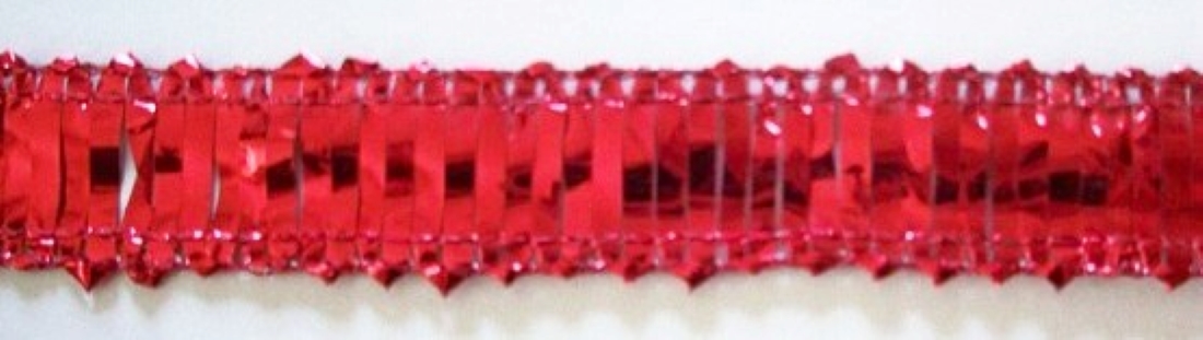 Red Wired Mylar 3/4" Metallic Fringe