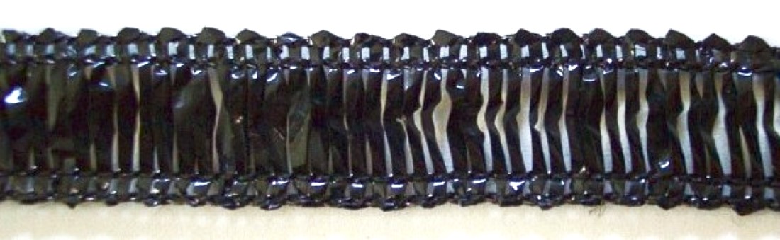 Black Wired Mylar 3/4" Metallic Fringe