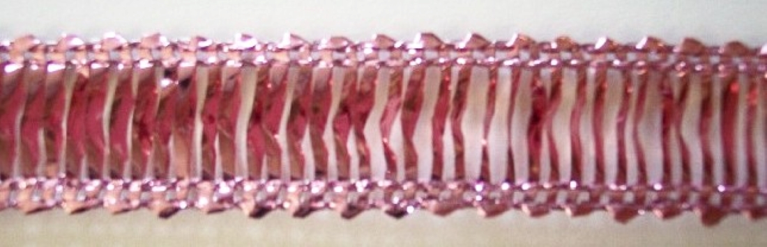 Pink Wired Mylar 3/4"Metallic Fringe