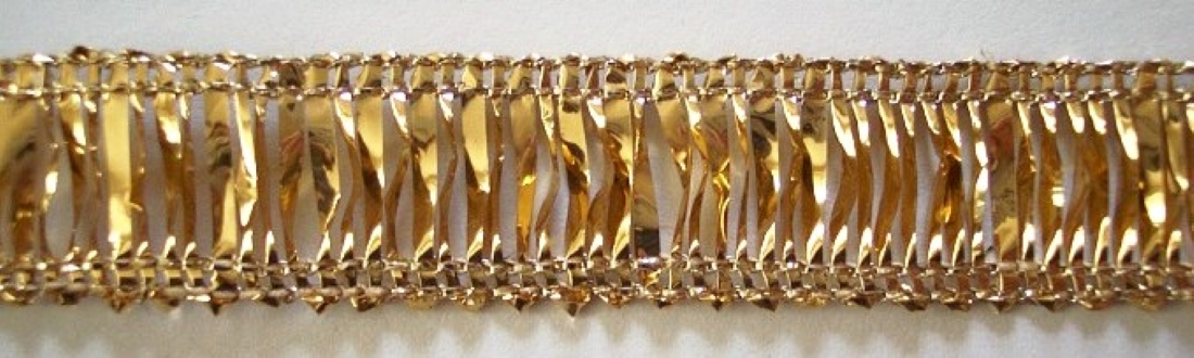 Gold Wired 3/4" Metallic Fringe