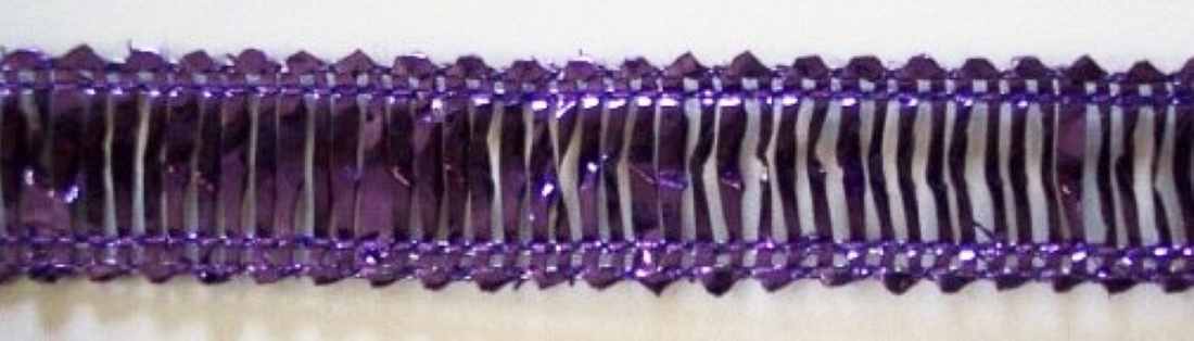 Purple Wired Mylar 3/4" Metallic Fringe