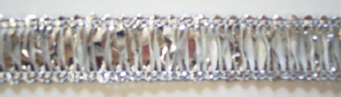 Silver Wired 3/4" Metallic Fringe