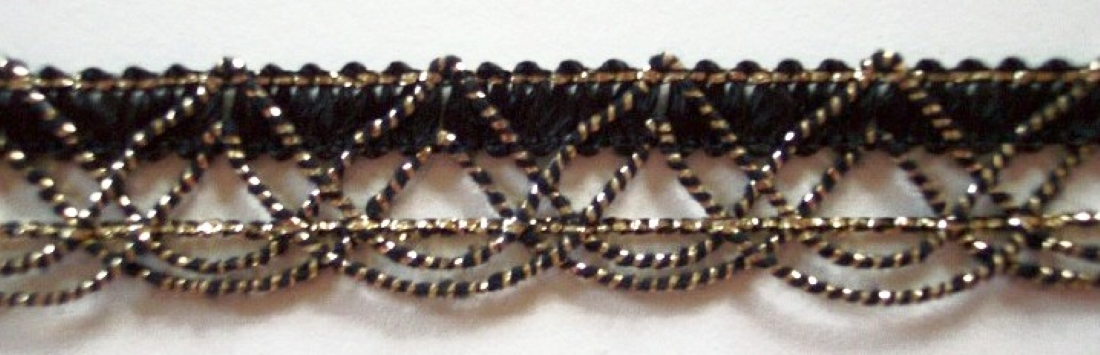 Black/Antique Gold 11/16" Metallic