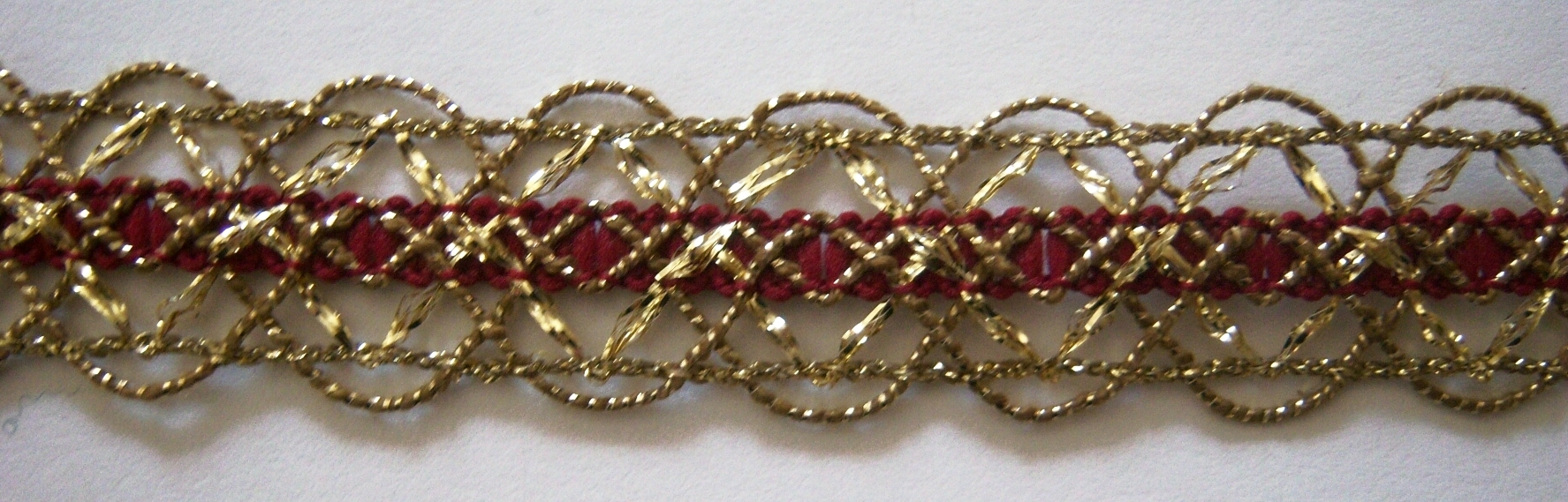 Wine/Antique Gold Braid