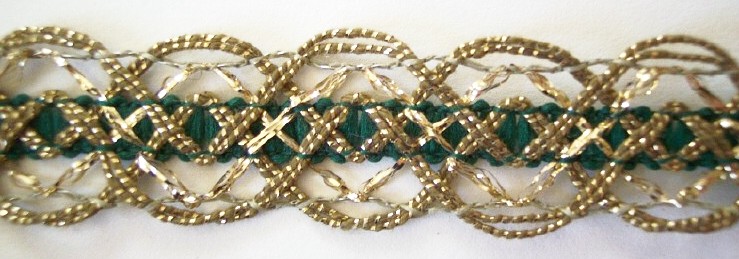 Green/Antique Gold Braid