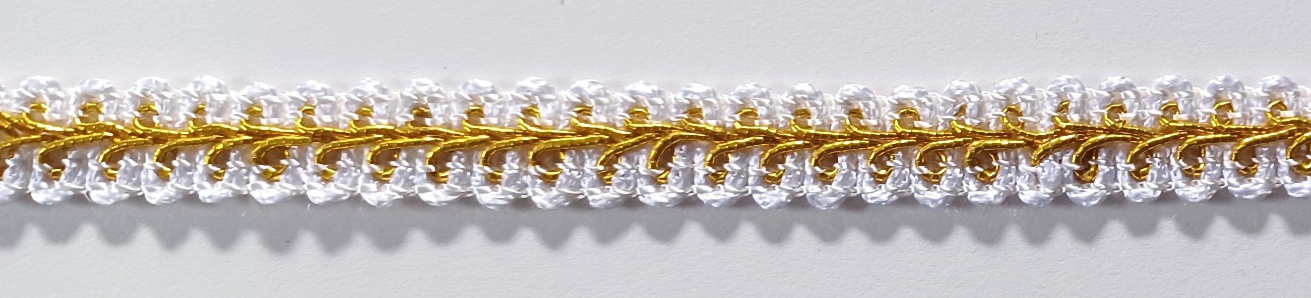 White/18k Gold 1/2" Gimp Braid