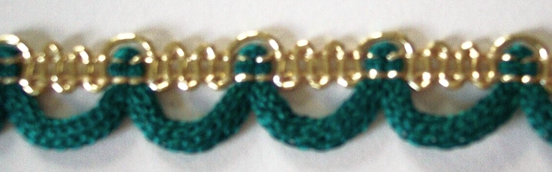 Green Knit Loop/Gold 9/16" Metallic