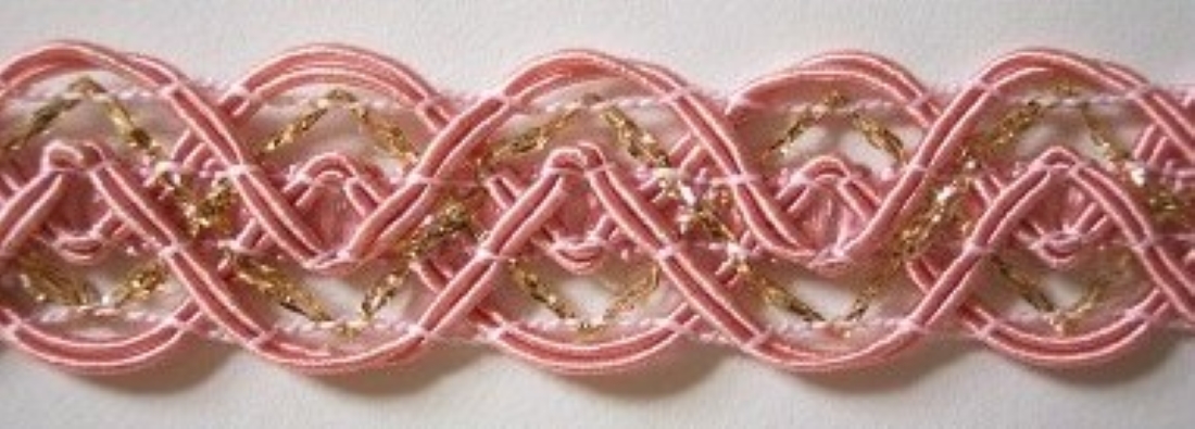 Pink Polypro/Gold Braid